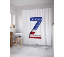 Штора (занавеска) для ванной JoyArty "Американская z" из сатена, 180х200 см с крючками, sc_4531Z