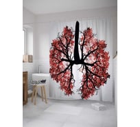 Штора (занавеска) для ванной JoyArty "Легкие природы" из сатена, 180х200 см с крючками, sc_31945