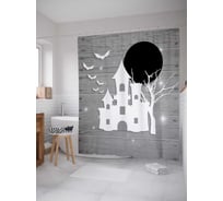 Штора (занавеска) для ванной JoyArty "Рукодельный замок" из сатена, 180х200 см с крючками, sc_6003