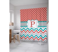 Штора (занавеска) для ванной JoyArty "P с зигзагами" из сатена, 180х200 см с крючками, sc_5337p