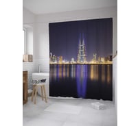 Штора (занавеска) для ванной JoyArty "Манама королевство Бахрейн" из сатена, 180х200 см с крючками, sc_31640