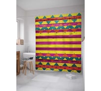 Штора (занавеска) для ванной JoyArty "Дикие зигзаги" из сатена, 180х200 см с крючками, sc_4332