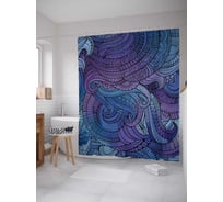 Штора (занавеска) для ванной JoyArty "Нежный узор" из сатена, 180х200 см с крючками, sc_32986