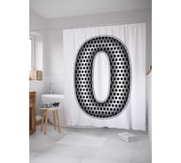 Штора (занавеска) для ванной JoyArty "Алюминиевая o" из сатена, 180х200 см с крючками, sc_4526o