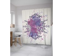 Штора (занавеска) для ванной JoyArty "Монотонный орнамент" из сатена, 180х200 см с крючками, sc_31522