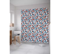 Штора (занавеска) для ванной JoyArty "Обувной парад" из сатена, 180х200 см с крючками, sc_30127