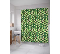Штора (занавеска) для ванной JoyArty "Просторные кубы" из сатена, 180х200 см с крючками, sc_30810