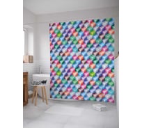 Штора (занавеска) для ванной JoyArty "Окружение кубов" из сатена, 180х200 см с крючками, sc_30808