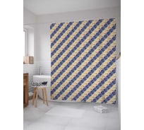 Штора (занавеска) для ванной JoyArty "Чешуйчатое поле" из сатена, 180х200 см с крючками, sc_30706