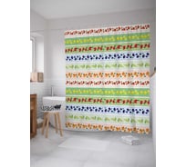 Штора (занавеска) для ванной JoyArty "Фруктовые дорожки" из сатена, 180х200 см с крючками, sc_30944