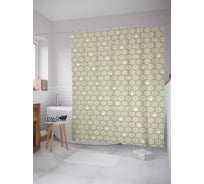Штора (занавеска) для ванной JoyArty "Отличные соты" из сатена, 180х200 см с крючками, sc_30649