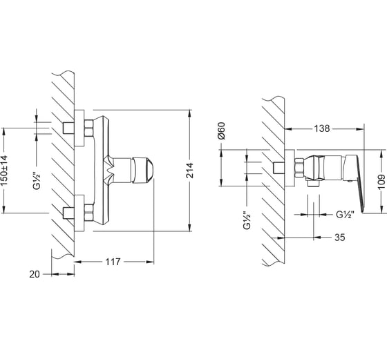 Смеситель для душа Lemark Point LM0303C