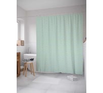 Штора (занавеска) для ванной JoyArty "Мягкие волны" из сатена, 180х200 см с крючками, sc_30581