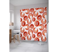 Штора (занавеска) для ванной JoyArty "Круговые разрезы" из сатена, 180х200 см с крючками, sc_30408