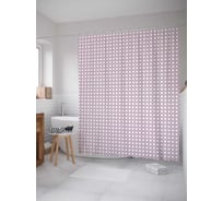Штора (занавеска) для ванной JoyArty "Позитивная геометрия" из сатена, 180х200 см с крючками, sc_30652