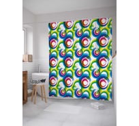 Штора (занавеска) для ванной JoyArty "Кольцевые сферы" из сатена, 180х200 см с крючками, sc_31009