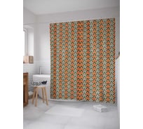 Штора (занавеска) для ванной JoyArty "Ускоренные зигзаги" из сатена, 180х200 см с крючками, sc_30811