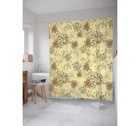Штора (занавеска) для ванной JoyArty "Дикие травы" из сатена, 180х200 см с крючками, sc_30045