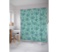 Штора (занавеска) для ванной JoyArty "Травы волшебства" из сатена, 180х200 см с крючками, sc_30596
