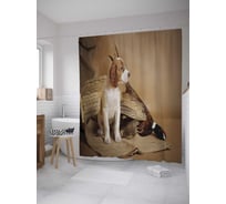 Штора (занавеска) для ванной JoyArty "Маленький охотник" из сатена, 180х200 см с крючками, sc_7894