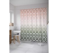 Штора (занавеска) для ванной JoyArty "Узор с градиентом" из сатена, 180х200 см с крючками, sc_8597