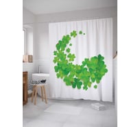 Штора (занавеска) для ванной JoyArty "Клеверная луна" из сатена, 180х200 см с крючками, sc_6111