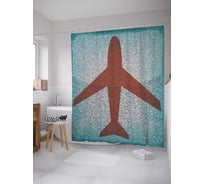 Штора (занавеска) для ванной JoyArty "След полета" из сатена, 180х200 см с крючками, sc_5618