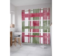 Штора (занавеска) для ванной JoyArty "Геометрический беспорядок" из сатена, 180х200 см с крючками, sc_5597