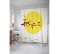 Штора (занавеска) для ванной JoyArty "Жизненное солнце" из сатена, 180х200 см с крючками, sc_6664