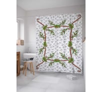 Штора (занавеска) для ванной JoyArty "Праздничное переплетение" из сатена, 180х200 см с крючками, sc_6244