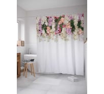 Штора (занавеска) для ванной JoyArty "Весенняя сирень" из сатена, 180х200 см sc_294378