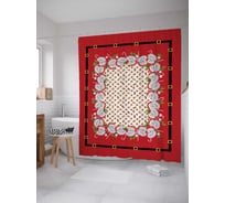 Штора (занавеска) для ванной JoyArty "Рождественская композиция" из сатена, 180х200 см с крючками, sc_6243