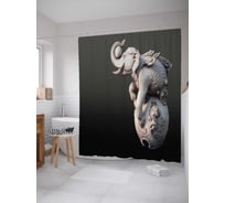 Штора (занавеска) для ванной JoyArty "Слоновый символ" из сатена, 180х200 см с крючками, sc_9959