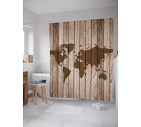 Штора (занавеска) для ванной JoyArty "Внезапная карта" из сатена, 180х200 см с крючками, sc_6789