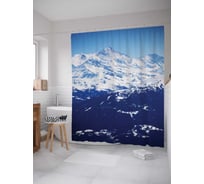 Штора (занавеска) для ванной JoyArty "Заснеженные горы" из сатена, 180х200 см с крючками, sc_6113