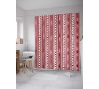 Штора (занавеска) для ванной JoyArty "Новогодние дороги" из сатена, 180х200 см с крючками, sc_6238