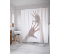 Штора (занавеска) для ванной JoyArty "Таинственные ладони" из сатена, 180х200 см с крючками, sc_6708