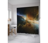 Штора (занавеска) для ванной JoyArty "Космические чудеса" из сатена, 180х200 см с крючками, sc_9872