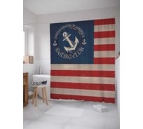 Штора (занавеска) для ванной JoyArty "Парусный клуб" из сатена, 180х200 см с крючками, sc_6781