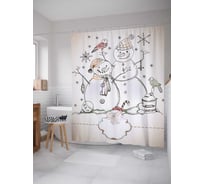 Штора (занавеска) для ванной JoyArty "Праздничное место" из сатена, 180х200 см с крючками, sc_5763