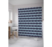 Штора (занавеска) для ванной JoyArty "Половины ромбов" из сатена, 180х200 см с крючками, sc_33422