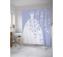 Штора (занавеска) для ванной JoyArty "Платье невесты" из сатена, 180х200 см с крючками, sc_34497