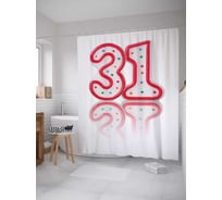 Штора (занавеска) для ванной JoyArty "Свечи на 31-летие" из сатена, 180х200 см с крючками, sc_33278