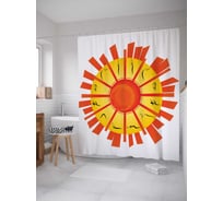 Штора (занавеска) для ванной JoyArty "Время йоги" из сатена, 180х200 см с крючками, sc_9702