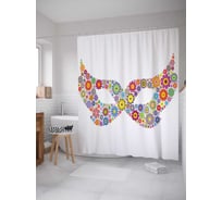 Штора (занавеска) для ванной JoyArty "Маска природы" из сатена, 180х200 см с крючками, sc_9467