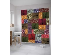 Штора (занавеска) для ванной JoyArty "Сосновая фантазия" из сатена, 180х200 см с крючками, sc_8151