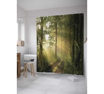 Штора (занавеска) для ванной JoyArty "Дорога солнца" из сатена, 180х200 см с крючками, sc_8836