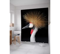 Штора (занавеска) для ванной JoyArty "Лебединая грива" из сатена, 180х200 см с крючками, sc_6667