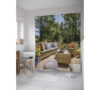 Штора (занавеска) для ванной JoyArty "Мебель для отдыха" из сатена, 180х200 см с крючками, sc_34948