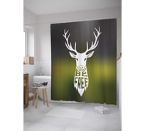 Штора (занавеска) для ванной JoyArty "Будь свободен" из сатена, 180х200 см с крючками, sc_35797